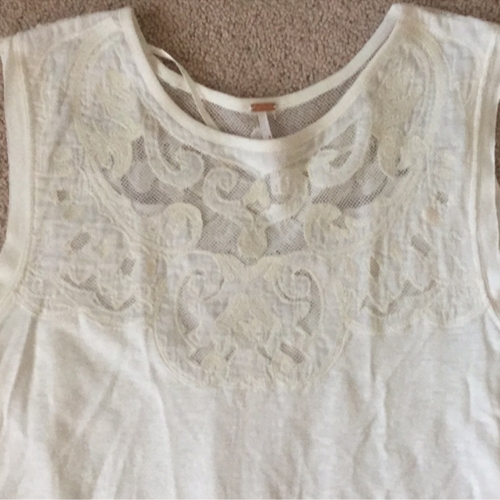 Free People Cream Lace Yoke Tank - Picture 5 of 6